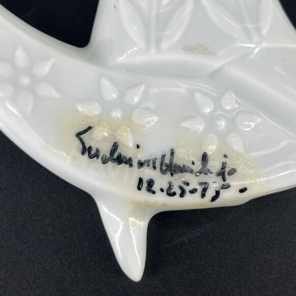 Vintage Haviland Limoges 1975 Porcelain Sparkling Angel Noel Christmas Ornament - Picture 3 of 10